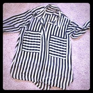 Striped button up with a collar